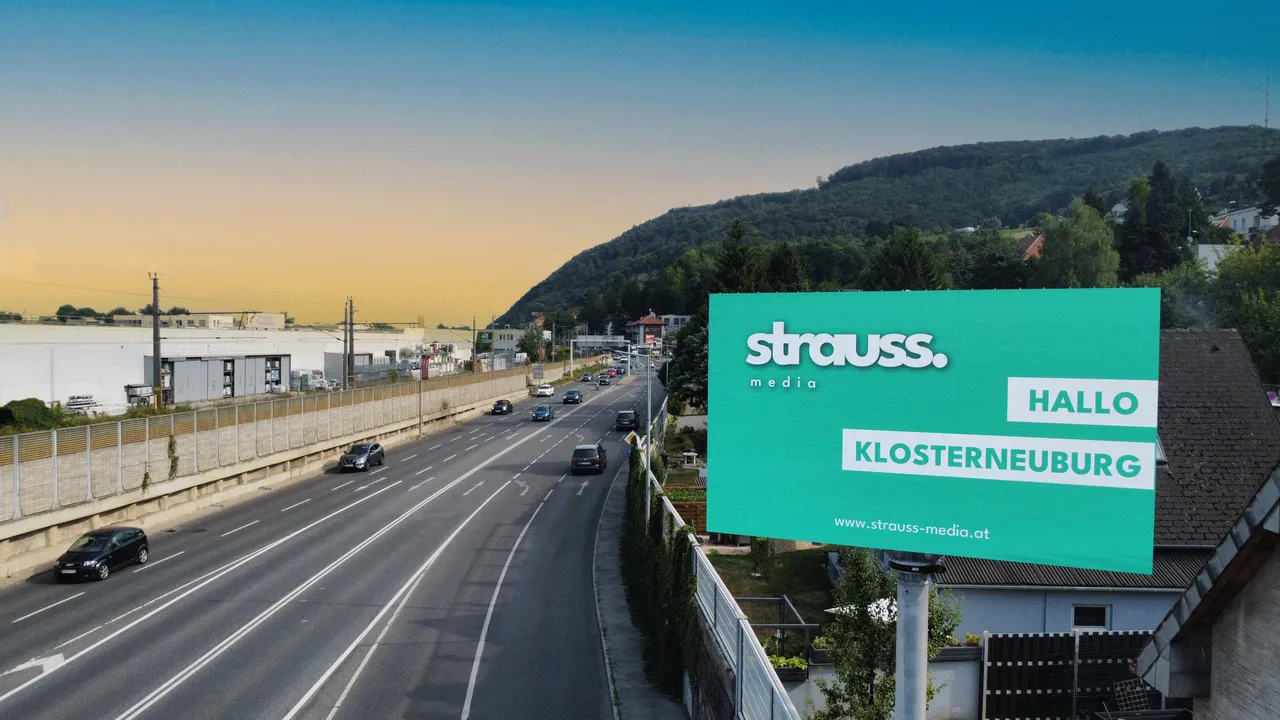 Strauss Media LED-Werbewall an der B14 in Klosterneuburg